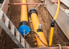 Neue PE-Rohre - Arbeiten an der Gasversorgung